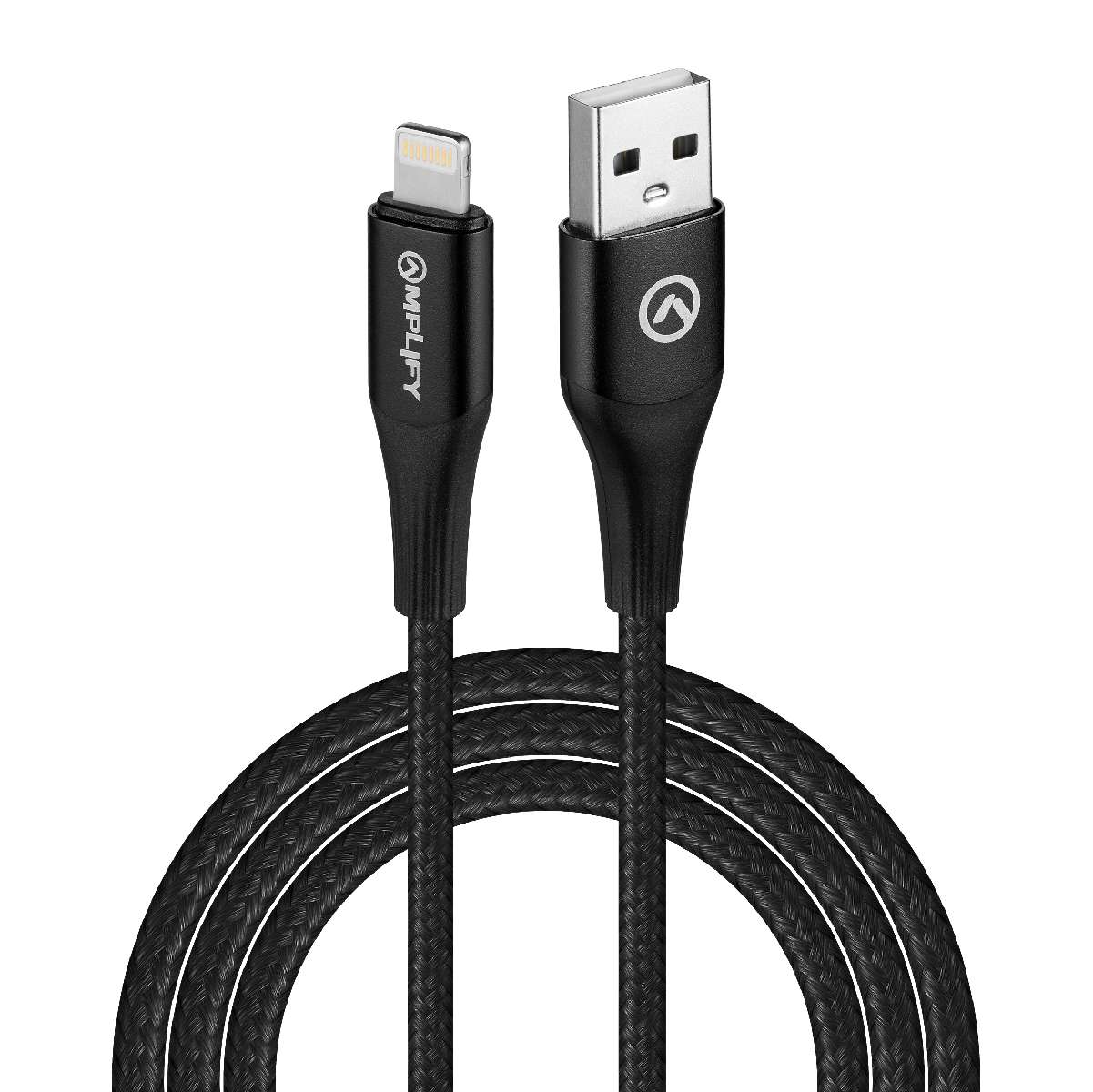 Amplify Linked series USB to Lightning cable trenzado cable negro 1M - Imagen 3