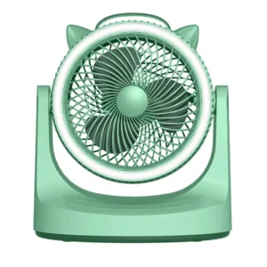 VENTILADOR DE MESA PEQUEÑO PLEGABLE CON LUZ LED BLANCA RECARGABLE F7