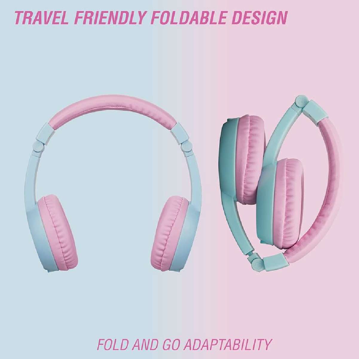 Sidekick Series Auriculares con cable para niños con puerto compartido. Rosa y Celeste - Imagen 15