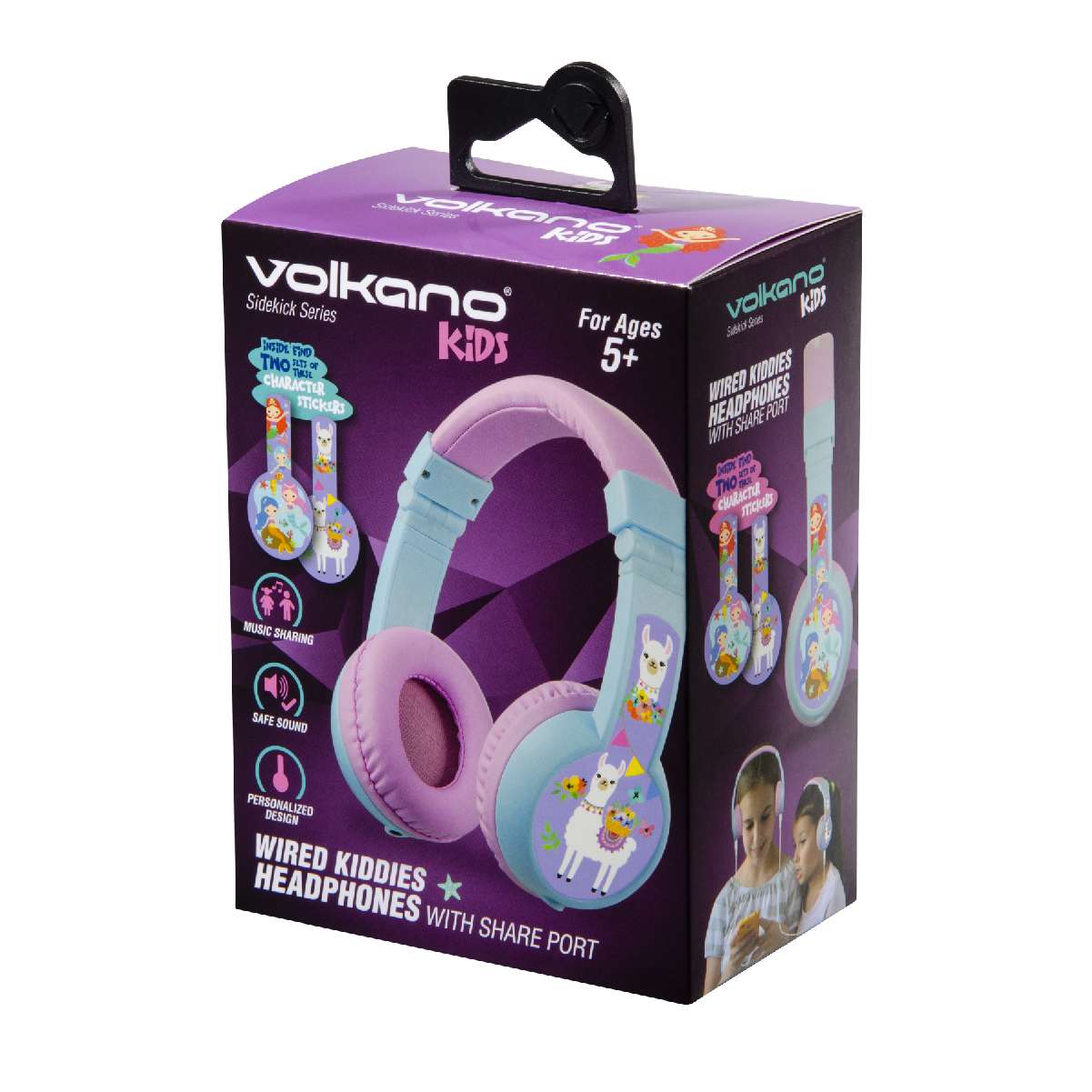 Sidekick Series Auriculares con cable para niños con puerto compartido. Rosa y Celeste - Imagen 18
