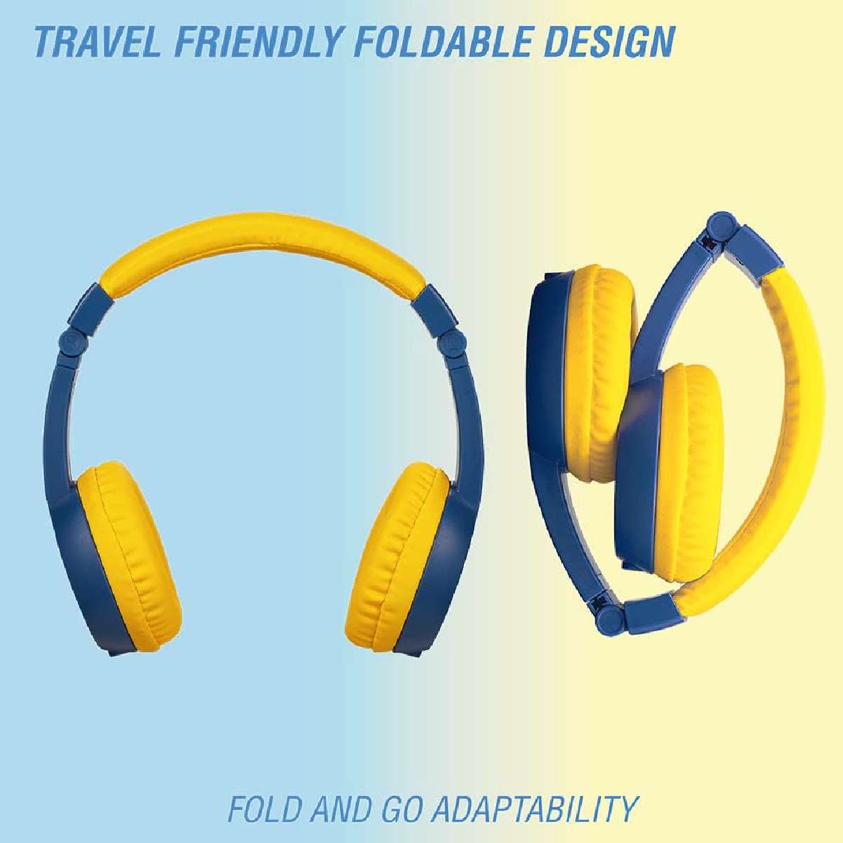 Sidekick Series Auriculares con cable para niños con puerto compartido.Azul y Amarillo - Imagen 12