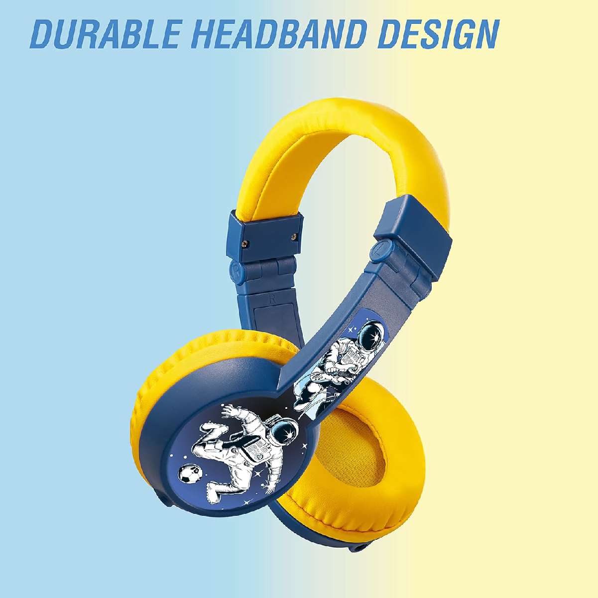 Sidekick Series Auriculares con cable para niños con puerto compartido.Azul y Amarillo - Imagen 13