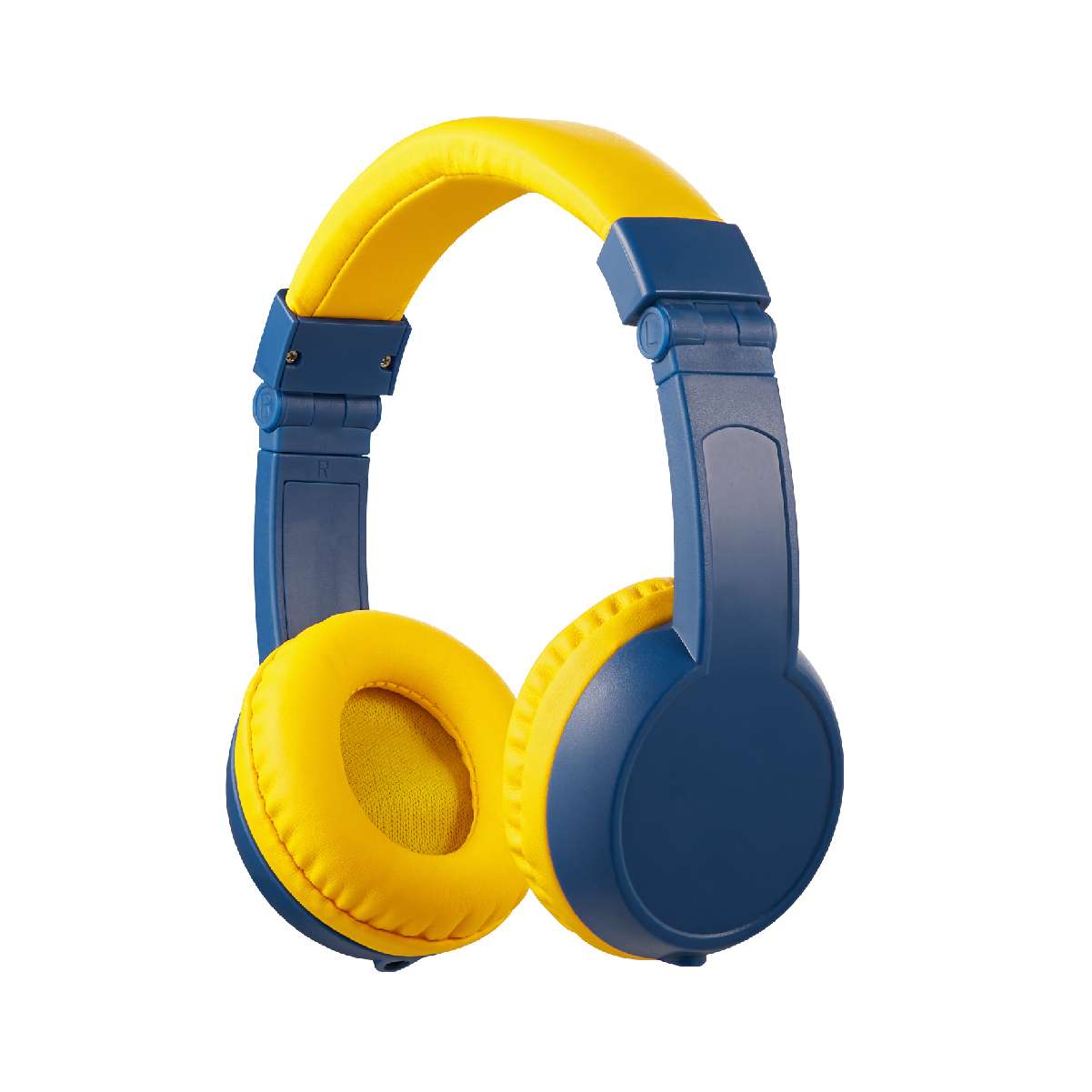 Sidekick Series Auriculares con cable para niños con puerto compartido.Azul y Amarillo