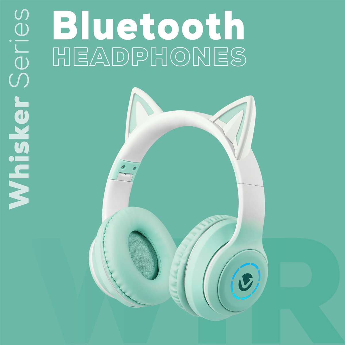 Volkano Whisker Series Bluetooth Orejas de gato Headphones - Verde agua - Imagen 3