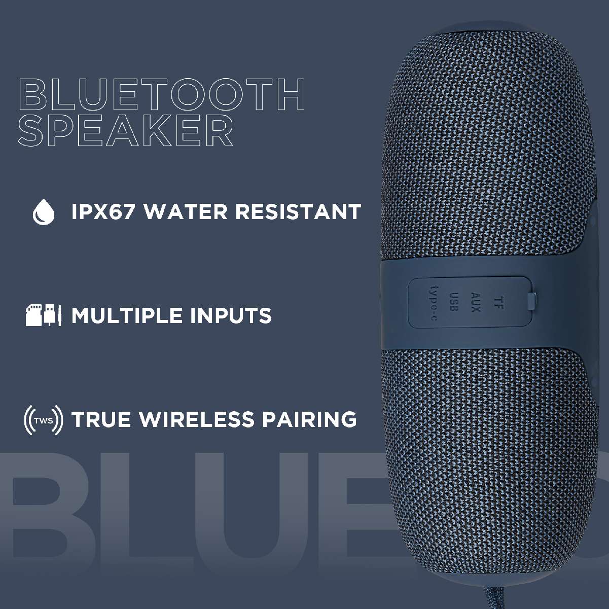 Flow Series Portable Bluetooth Parlanter - Azul - Imagen 6