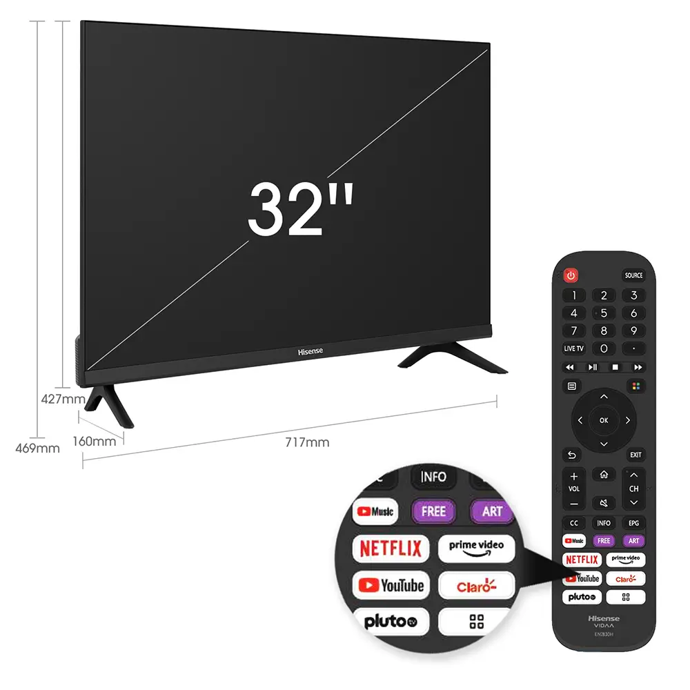Smart Tv 32 Pulgadas HD 32A42k Modo Futbol HISENSE - Imagen 2