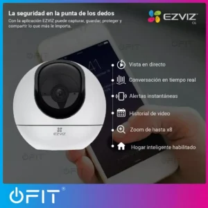 Camaras Seguridad Domo C6 Wifi 2k Vision 360 Audio Ezviz Color Blanco