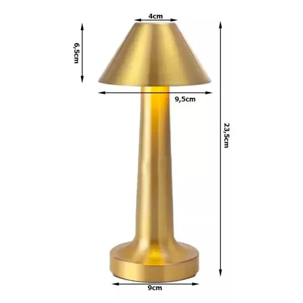 LÁMPARA VELADOR LED RECARGABLE TOUCH TÁCTIL METAL SD-018 - Imagen 4