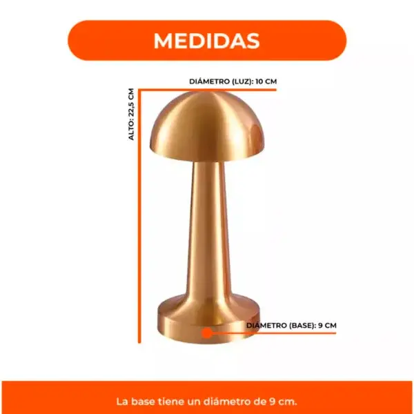 LÁMPARA VELADOR LED RECARGABLE TOUCH TÁCTIL METAL SD-019 - Imagen 3